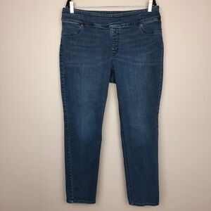 Chico's So Slimming Mid Rise Pull On Tapered Jeans size 16